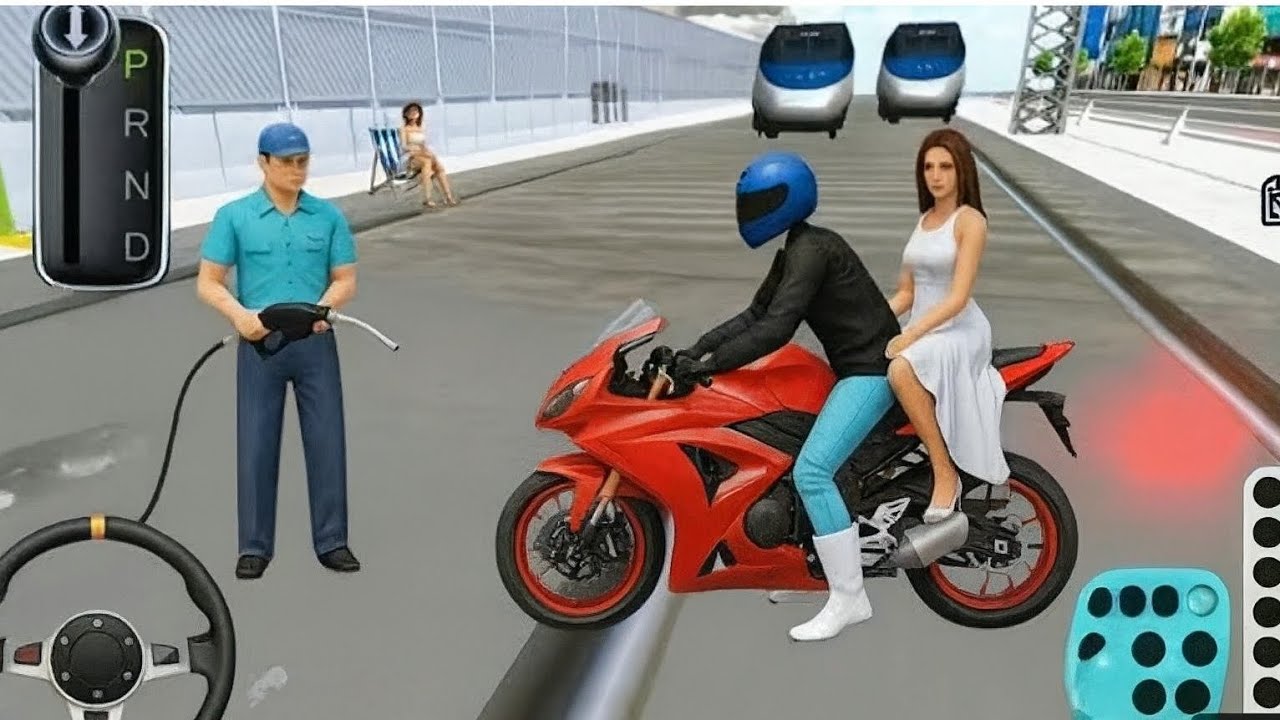 🏍️Red Super Racing Bike On Ocean Park 🔥 ll 3D Driving Class Simulator#DawudiGamer#