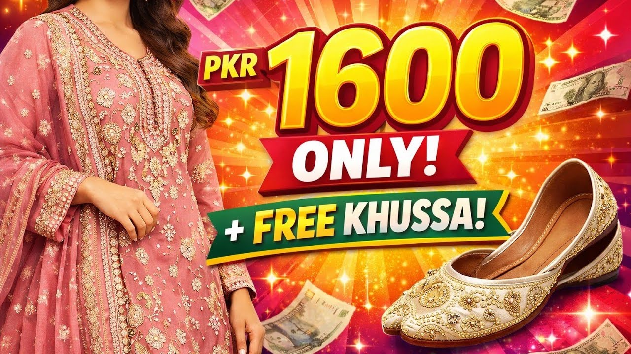 😍 Embroidered Suit + FREE Khussa | Best Deal Ever