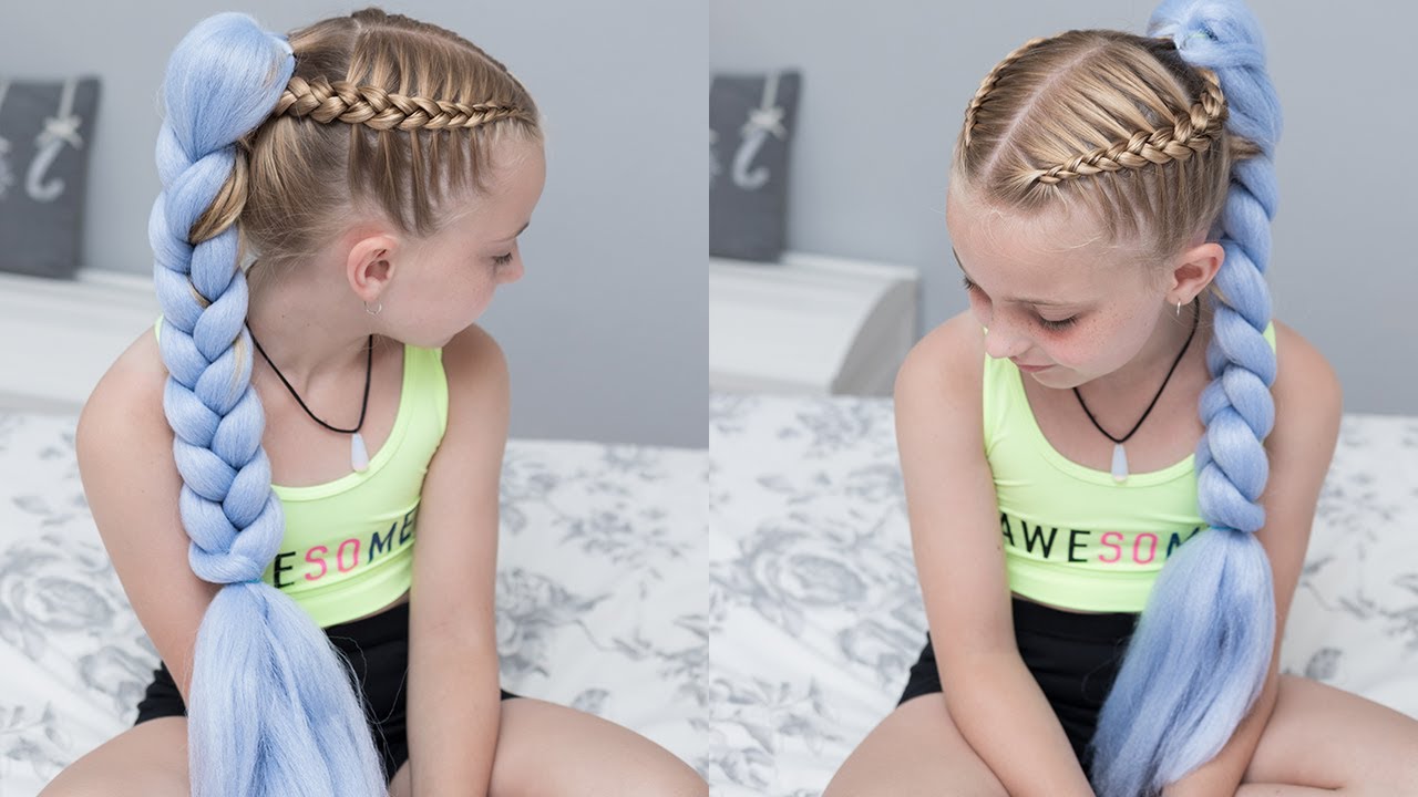 PEINADO FACIL PARA NIÑAS CON EXTENSIONES - TRENZAS CON KANEKALON - FESTIVAL HAIR