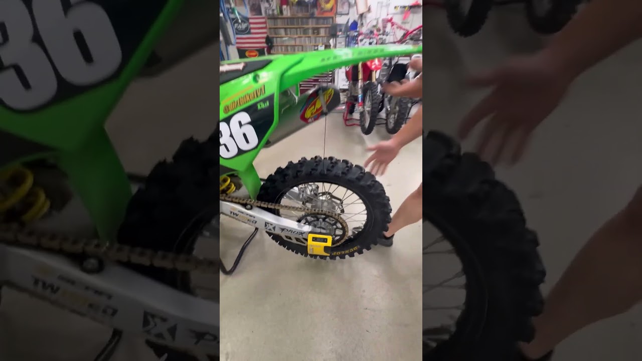 Dirt Bike sag adjust 🤗 #dirtbike #kawasaki #motocross