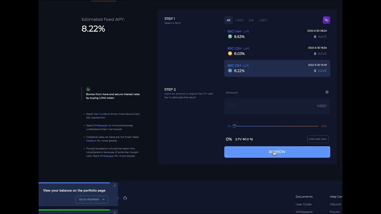 4- How to borrow stablecoins at FIXED rates on iGain IRS