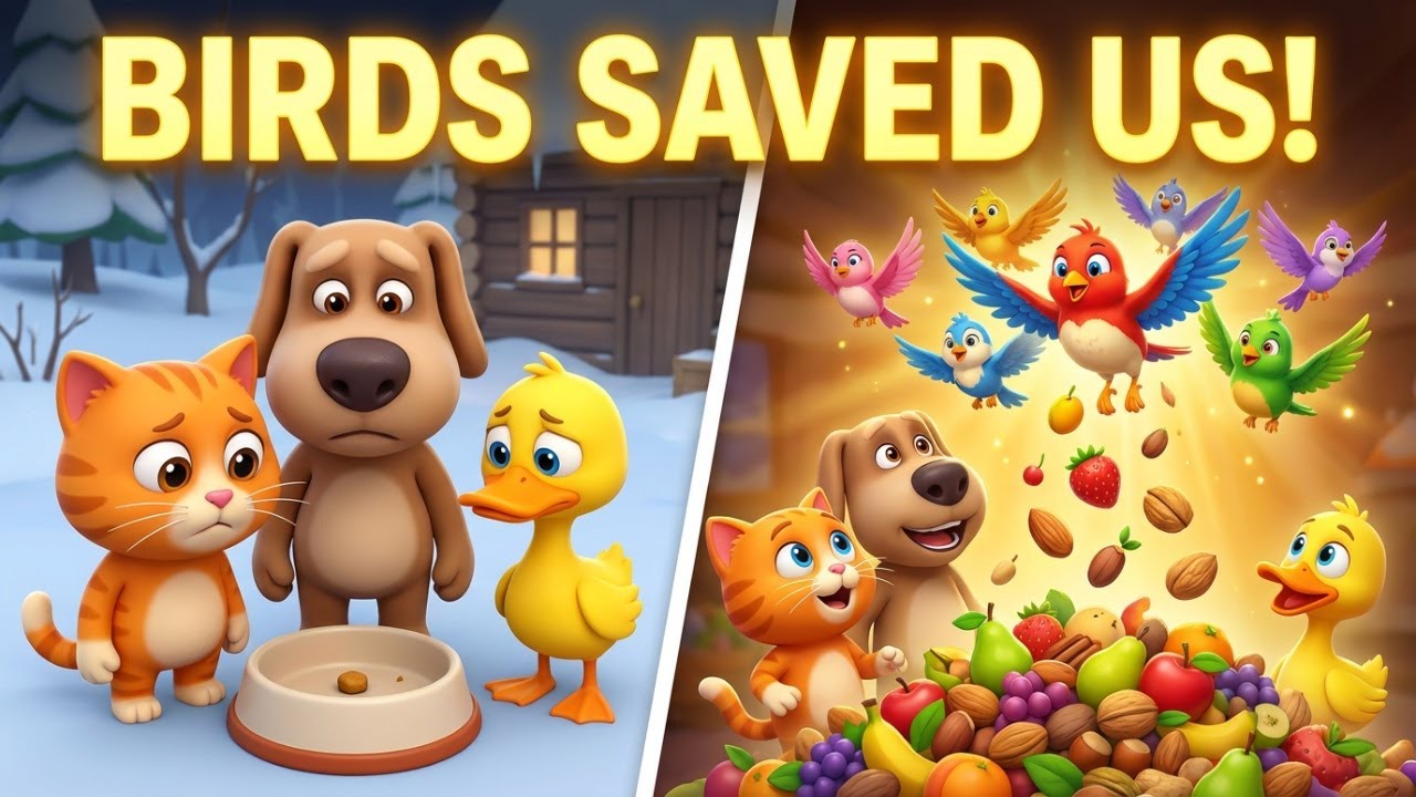 У них был запас еды всего на один день… А потом прилетели птицы! 🐱🐶🦆 | Трогательная детская истор...