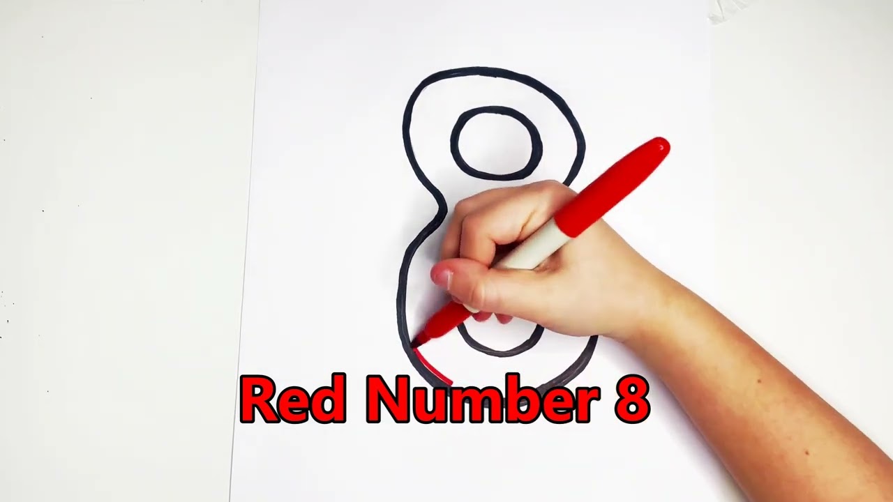 Colouring numbers 1 to 10. Drawing and colouring numbers for kids and toddlers.