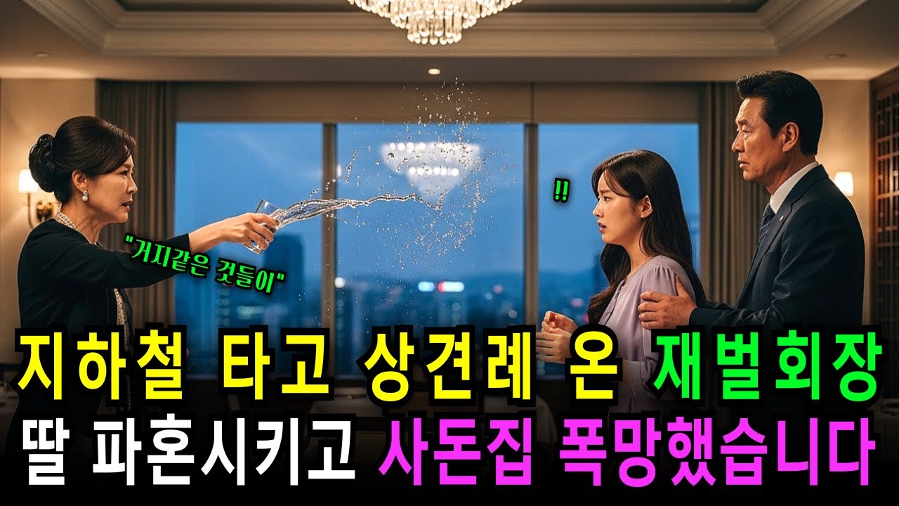 지하철 타고 상견례 온 재벌회장,10분만에 딸 파혼 시킨 이유가...