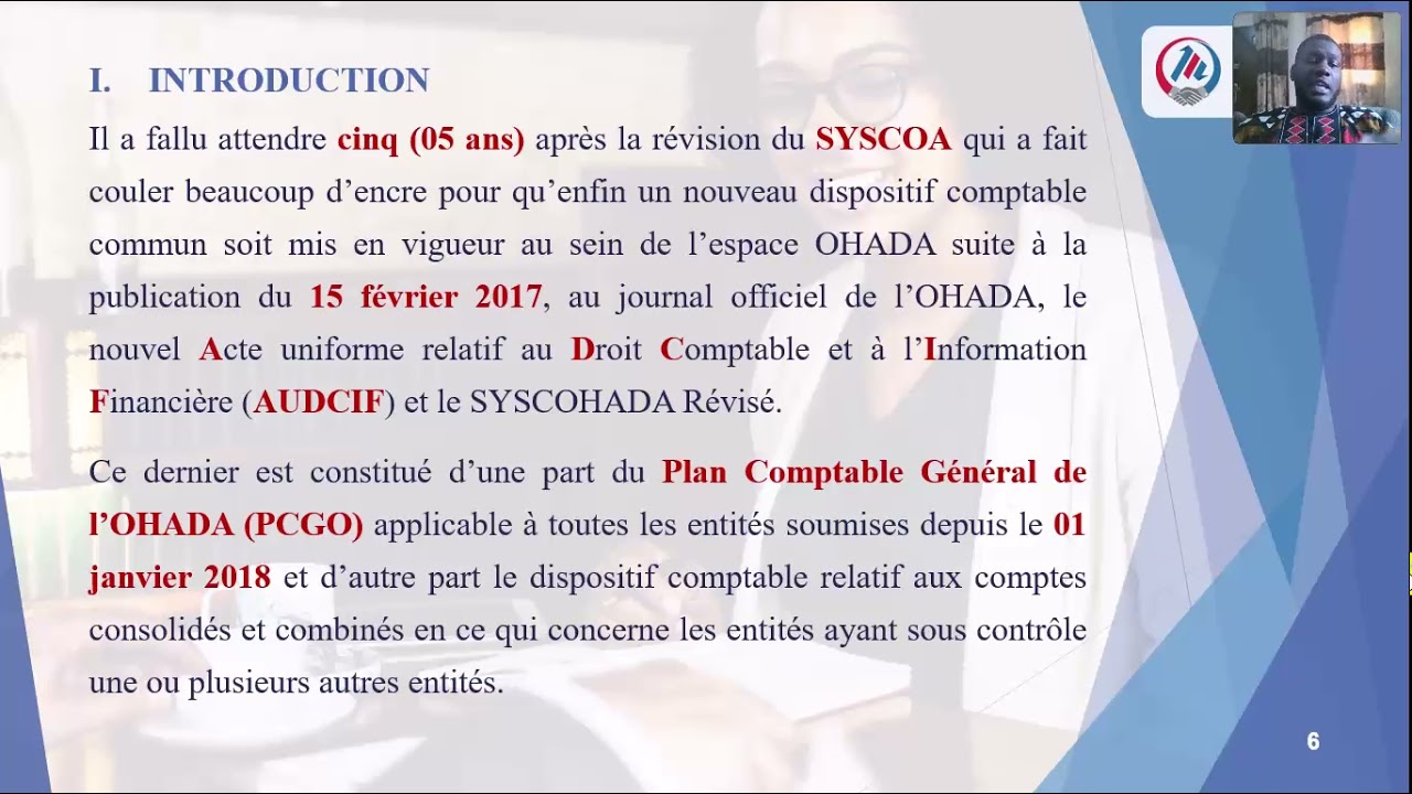 REFORME DU SYSCOHADA -  PART 1