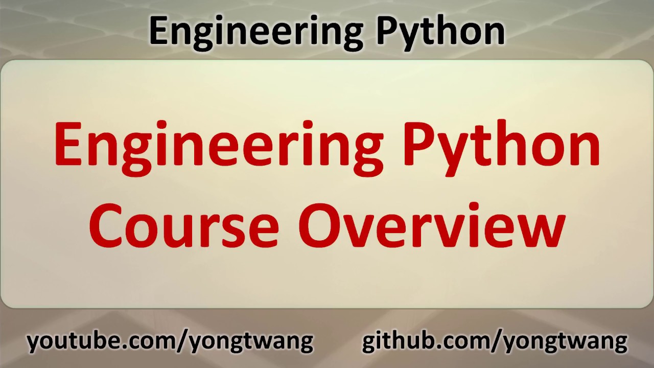 Инженерный Python 01: Обзор курса Python для инженеров