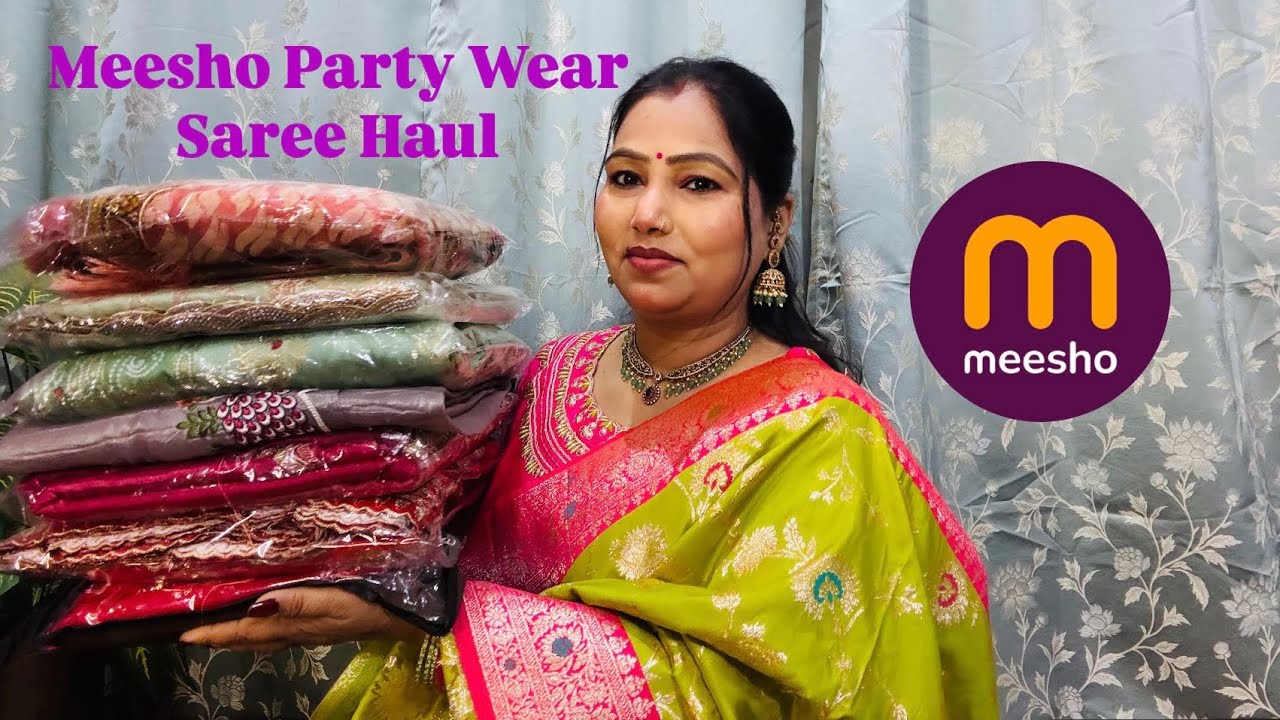 Beautiful Party Wear Saree Haul From Meesho 