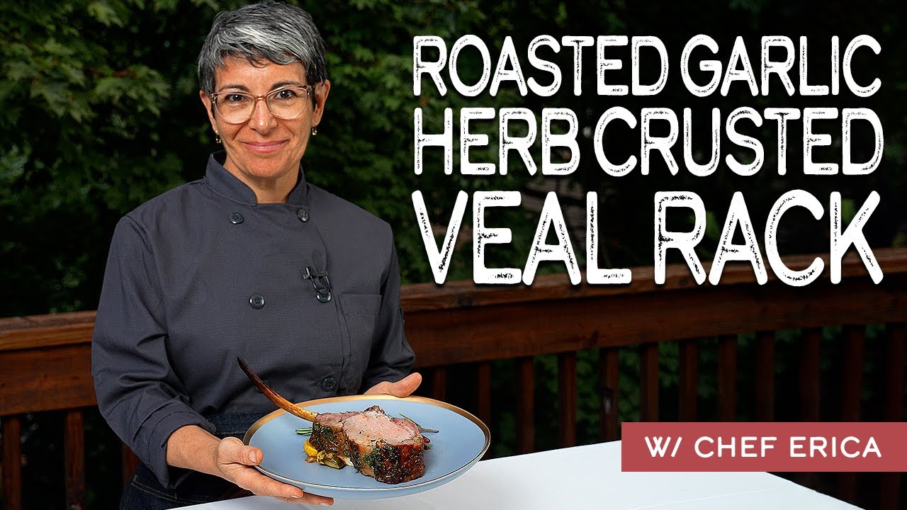 Roasted Garlic Herb Crusted Veal Rack