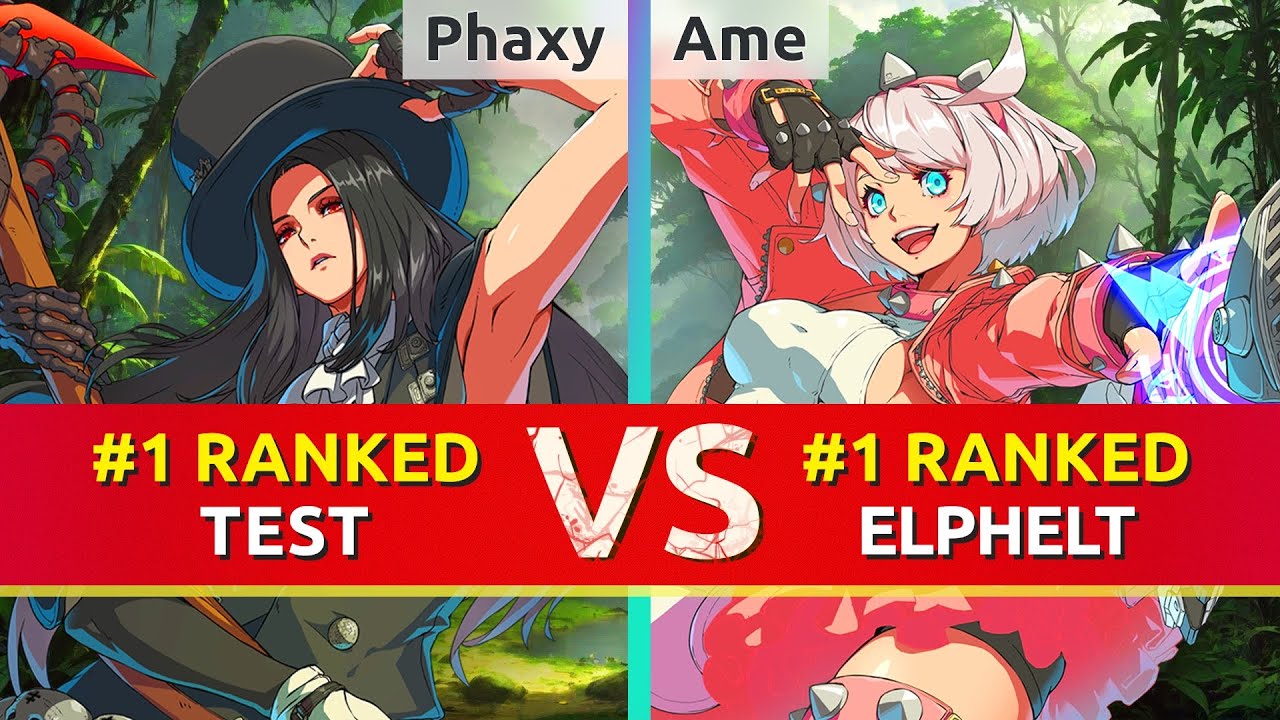 GGST ▰ Phaxy (#1 Ranked Testament) vs Ame (#1 Ranked Elphelt). High Level Gameplay