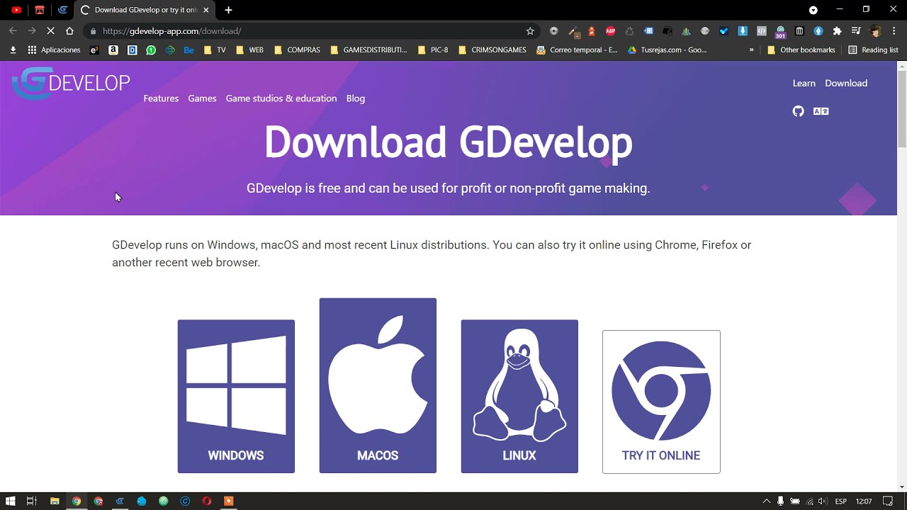 Cómo instalar GDevelop 5 in Windows 10 - Español - Spanish