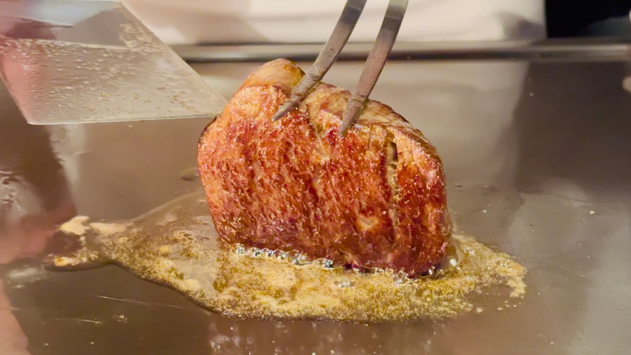 $260 A5 Стейк вагю и обед сукияки - Akita Beef Teppanyaki в Ginza Tokyo Япония