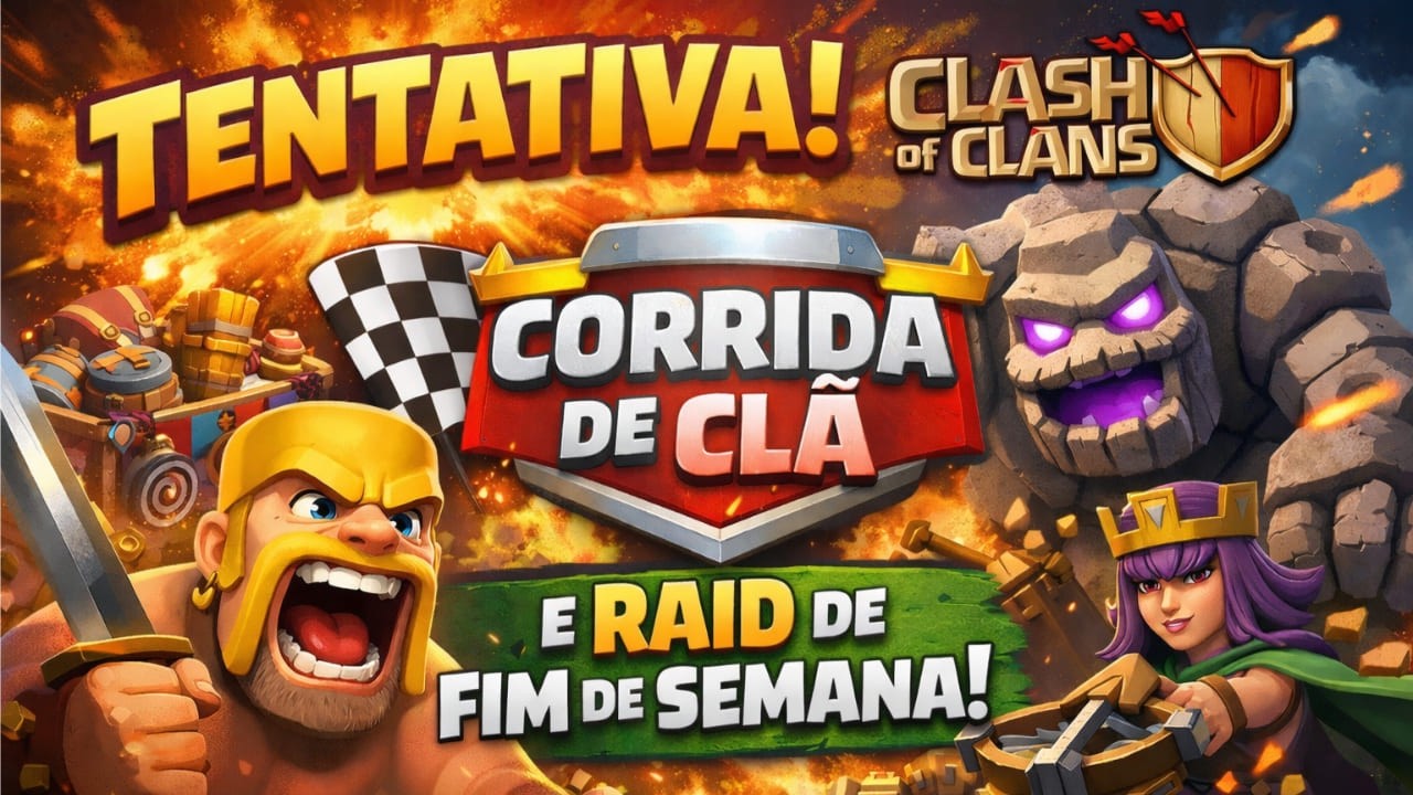⚔️ ATAQUES SEM PARAR!!🔥💀 Corrida de Clã + Raid do Fim de Semana | Clash of Clans
