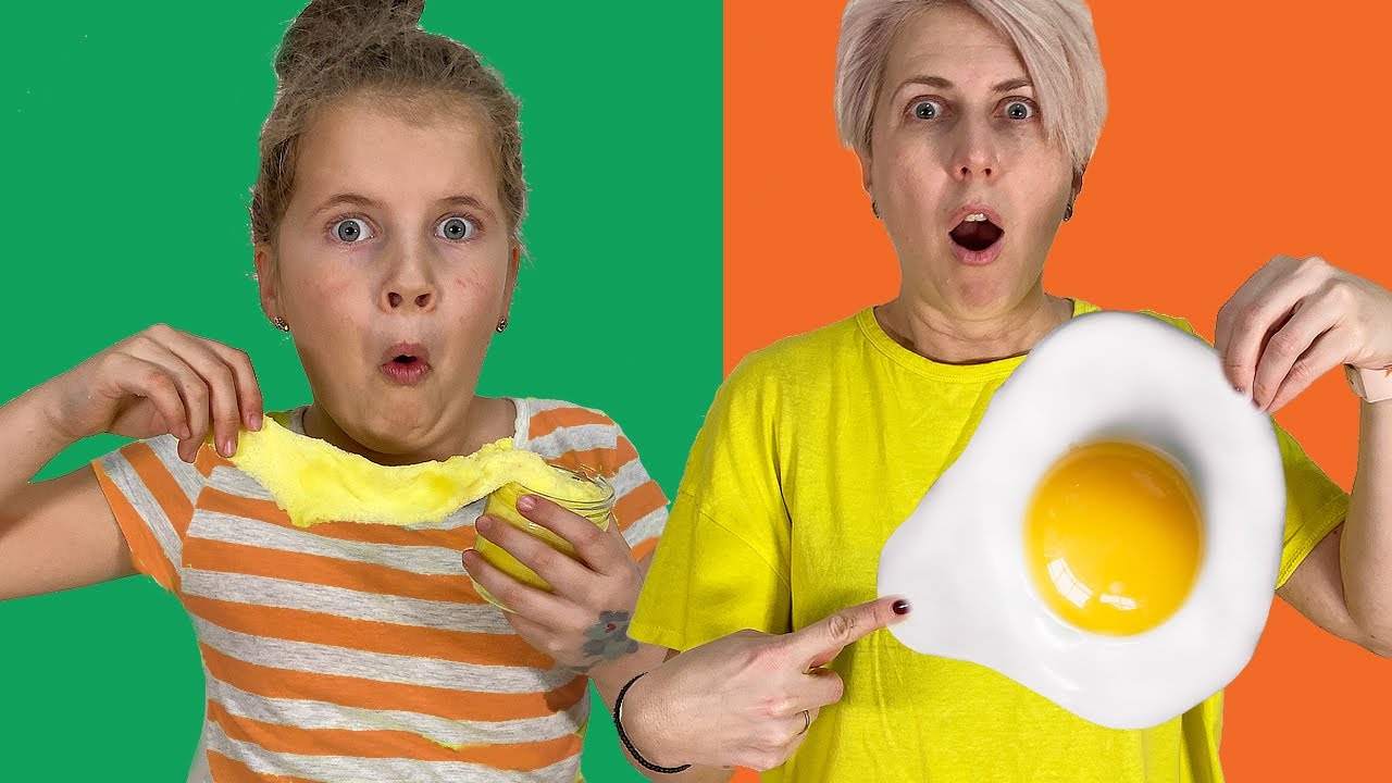 BREAKFAST SLIME против НАСТОЯЩЕГО СЛАЙМА челлендж/ MyLittleSasha