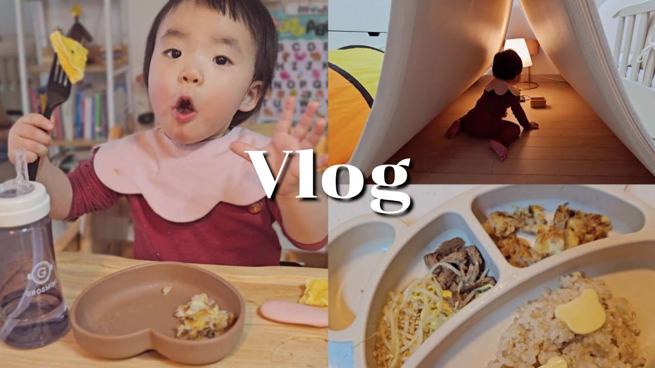 Vlog. 15개월 가정보육 현실 일상👶 | 밥태기 극복 메뉴🥄 | 영양 계란빵🐤 | 집놀이🏠