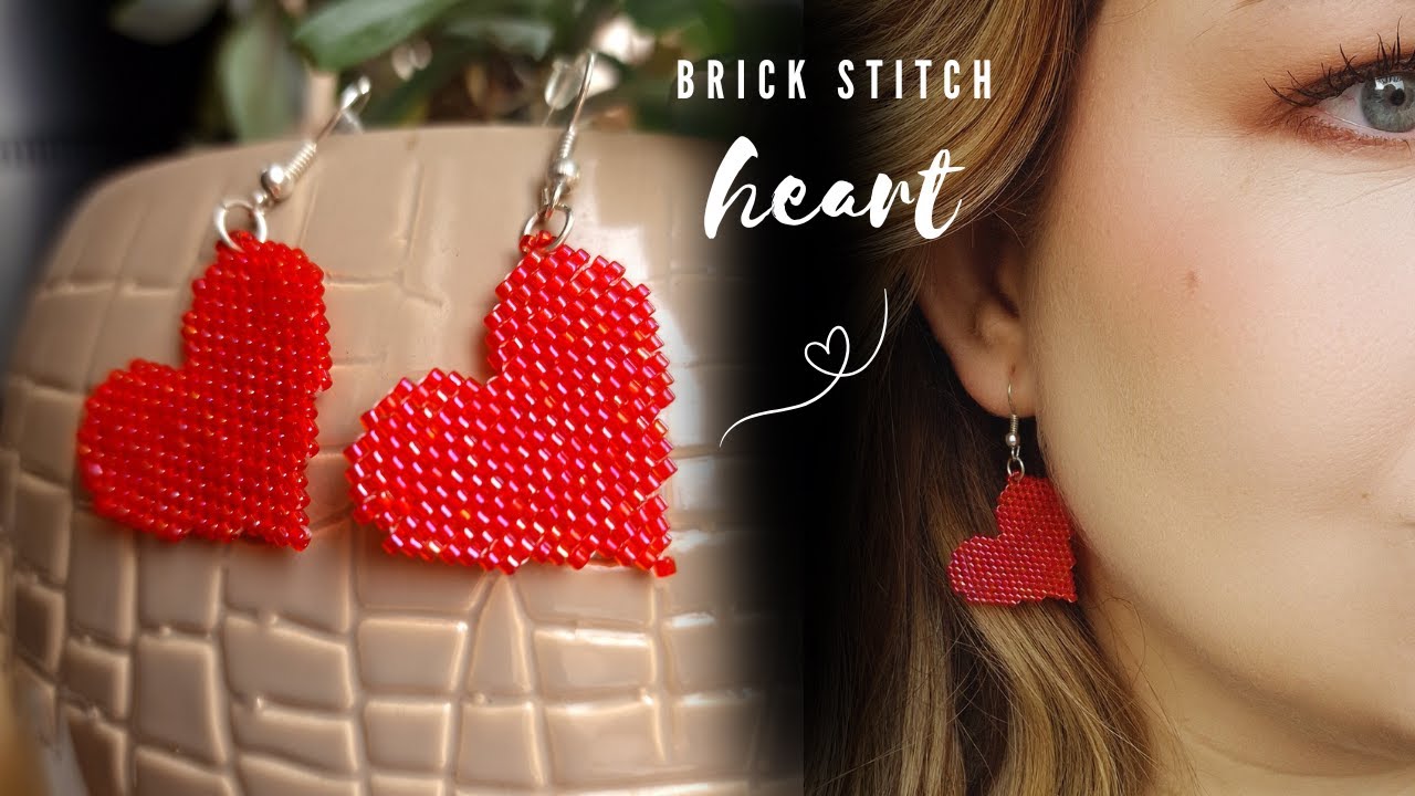 How to Make Stunning Brick Stitch Heart Earrings – Easy DIY for Valentine’s Day! ❤️✨