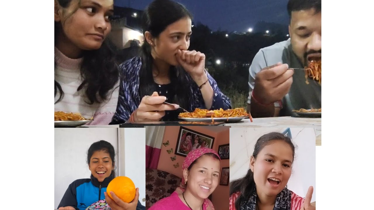 Dakshu गया अपनी नानी के घर/ इतनी मिर्च वाली chaumin #collage Life # pahadi vlog 🤭😱