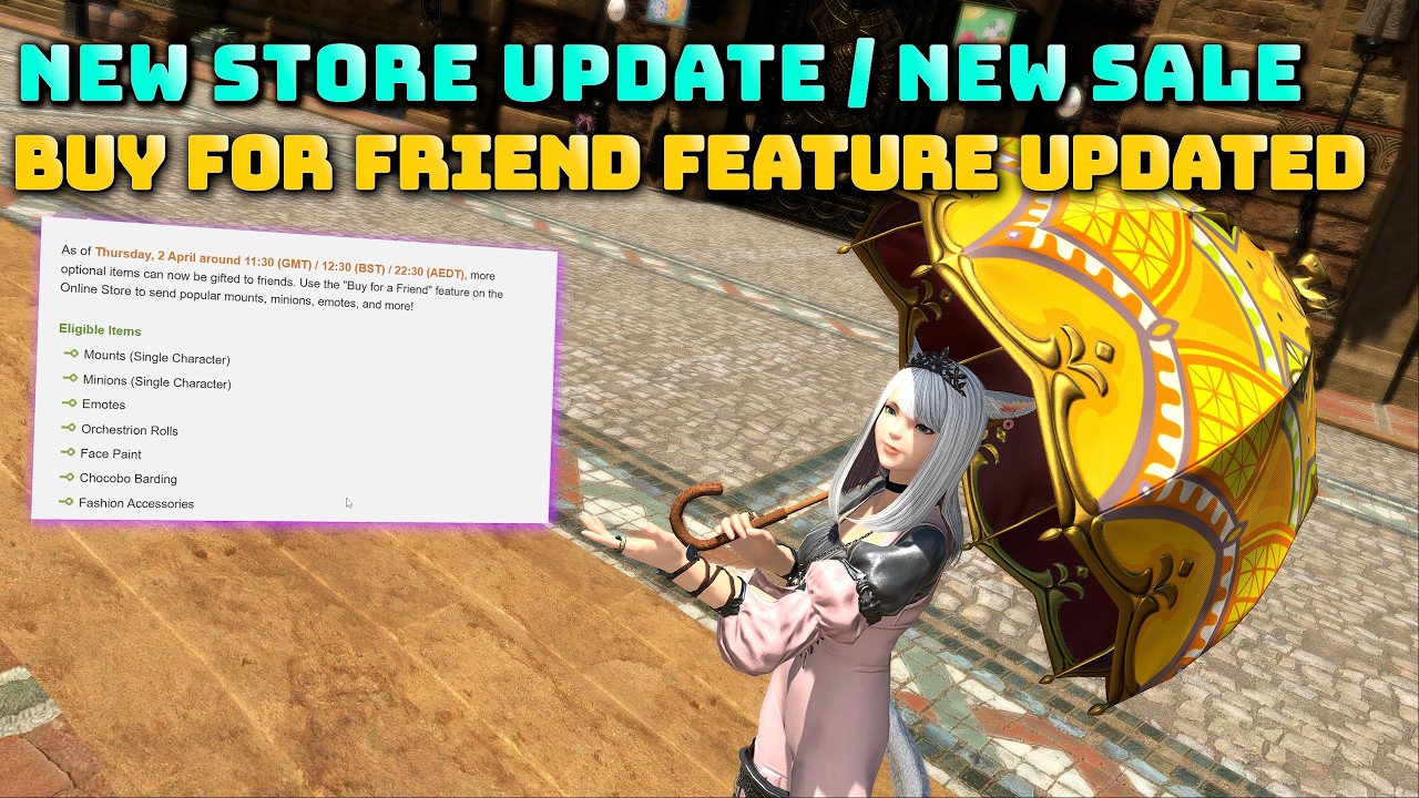FFXIV: Новое обновление магазина, обновлены функции распродаж и покупки подарков для друзей!