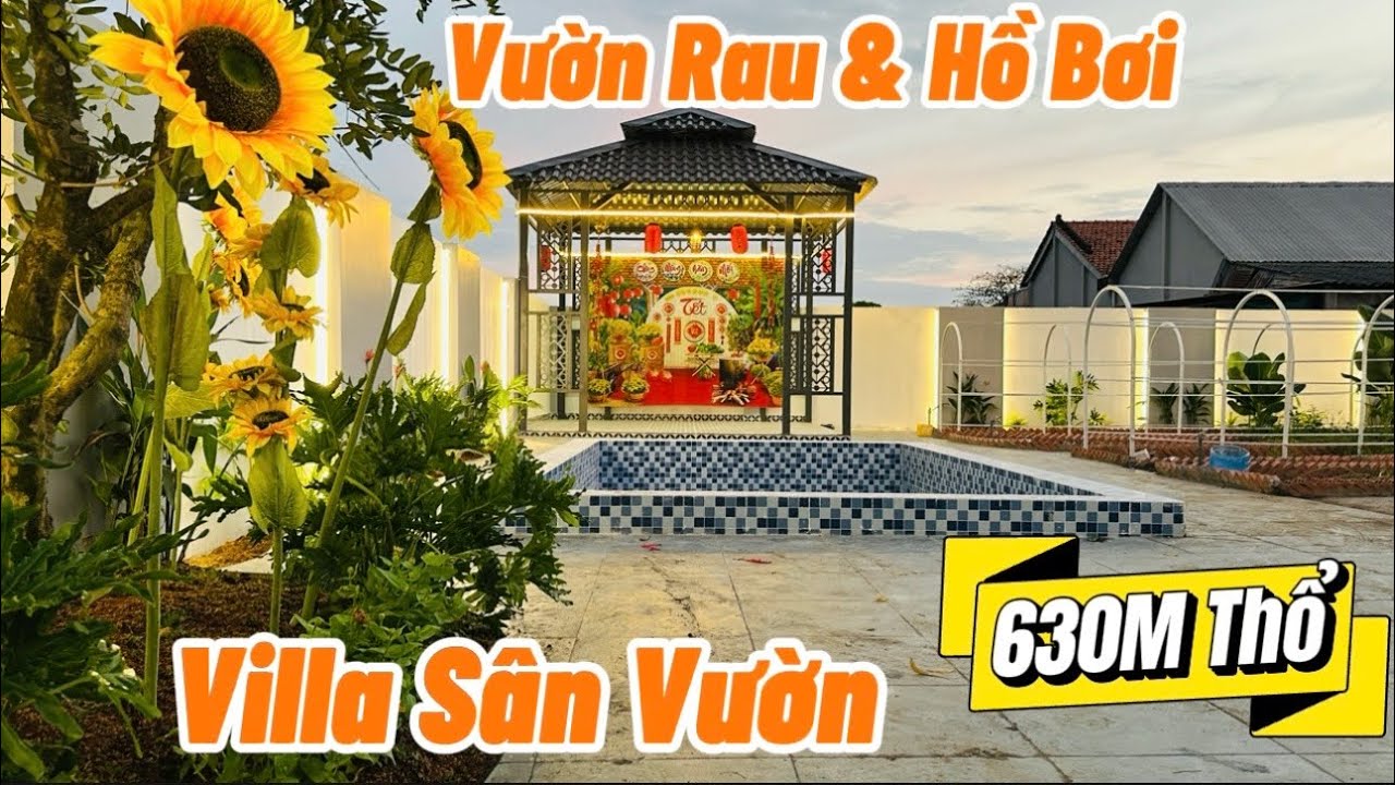 Villa Nghỉ Dưỡng 630m² Có Hồ Bơi, Sân Vườn & Vườn Rau – Thổ Cư, Hoàn Công, Sát Bình Chánh