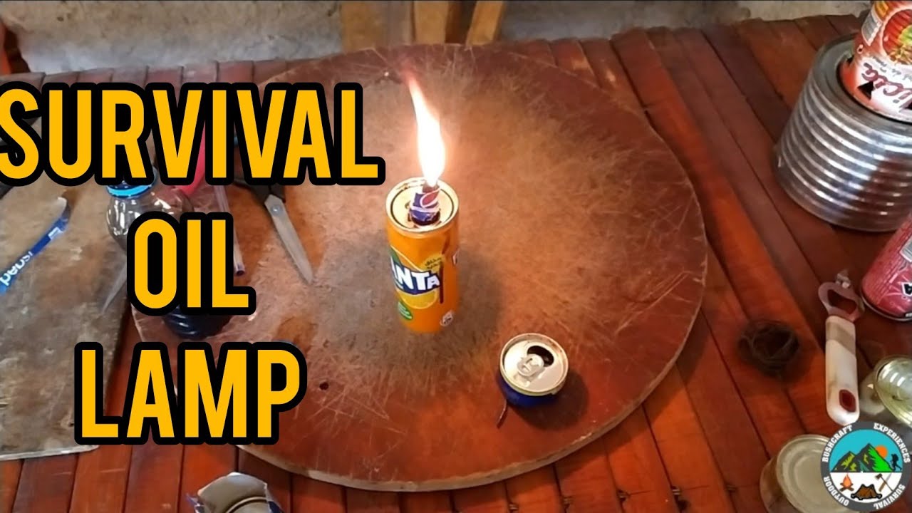 Survival oil lamp using recycle drink can and motor oil  🪔🕯