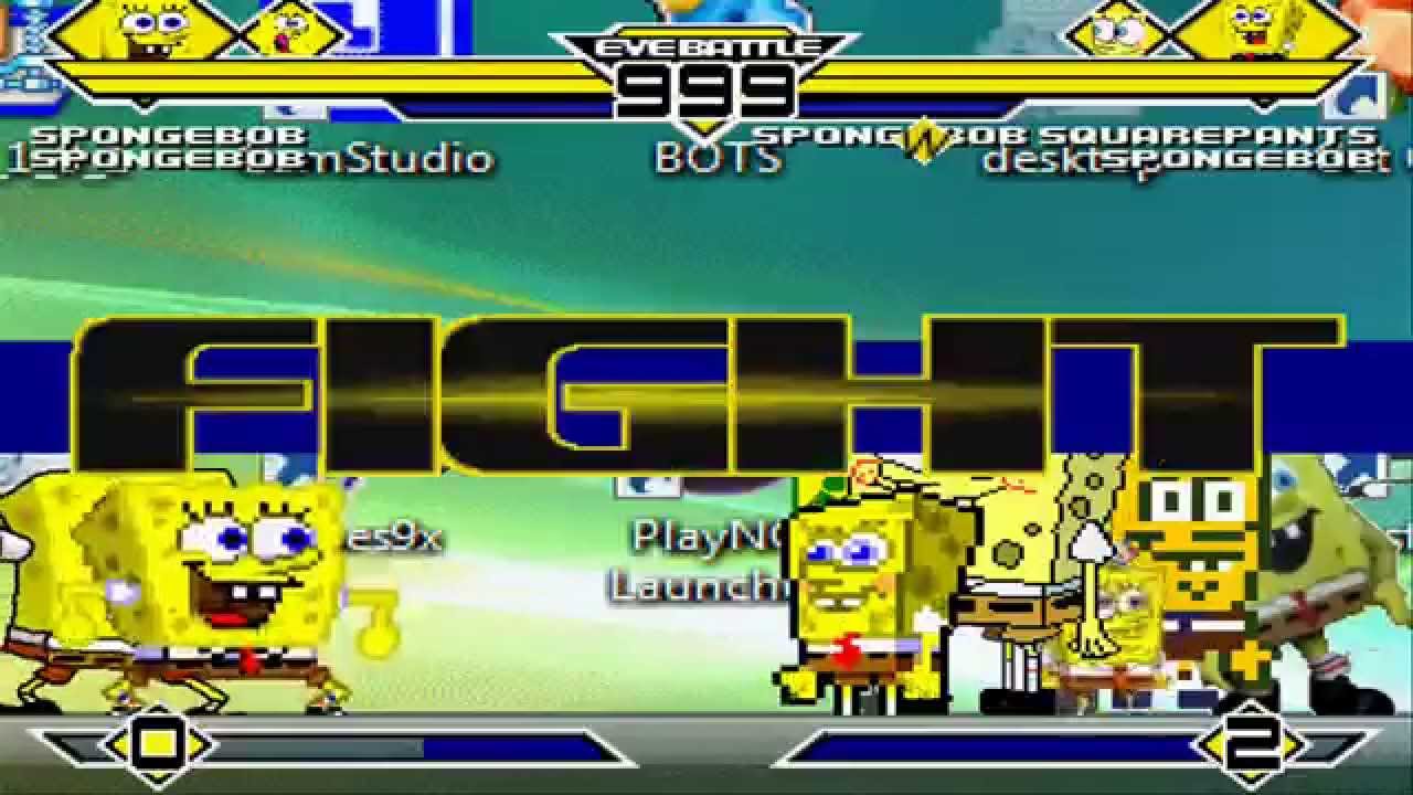 Spongebob's Party Part 2 4v4 Patch MUGEN 1.0 Battle!!!