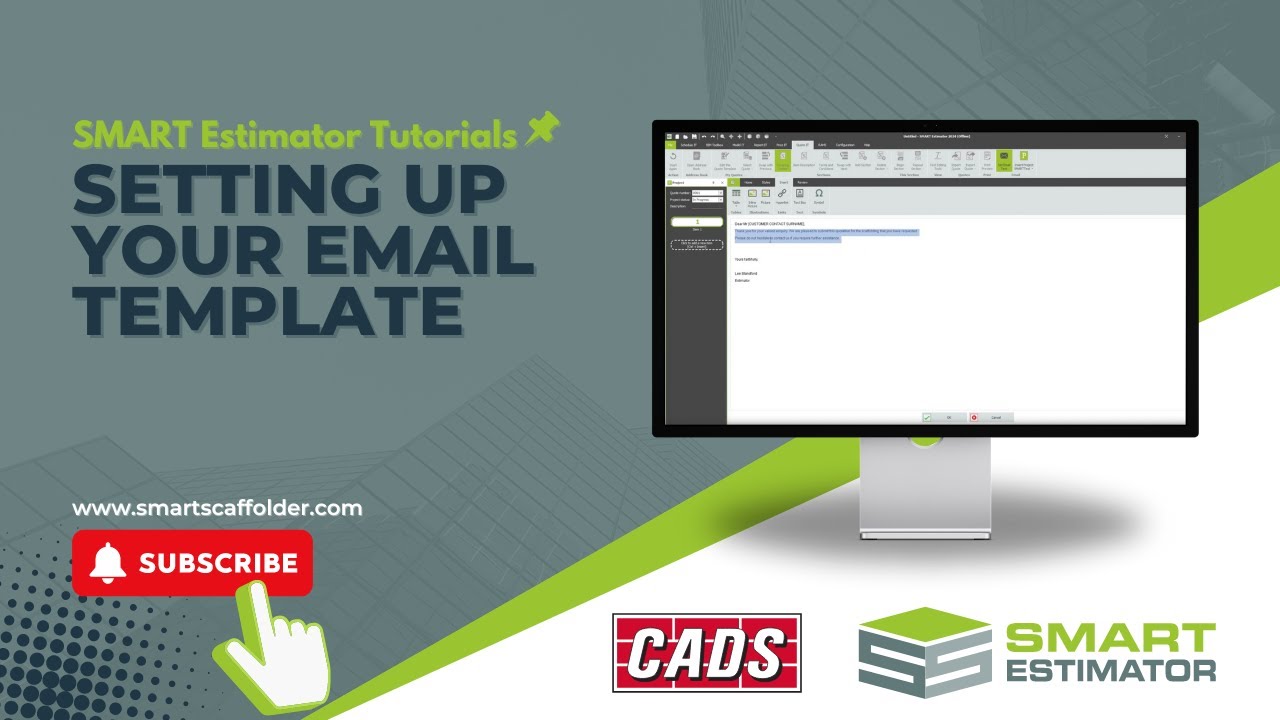How to set up SMART Estimator email template - Email Quotes straight to your customer