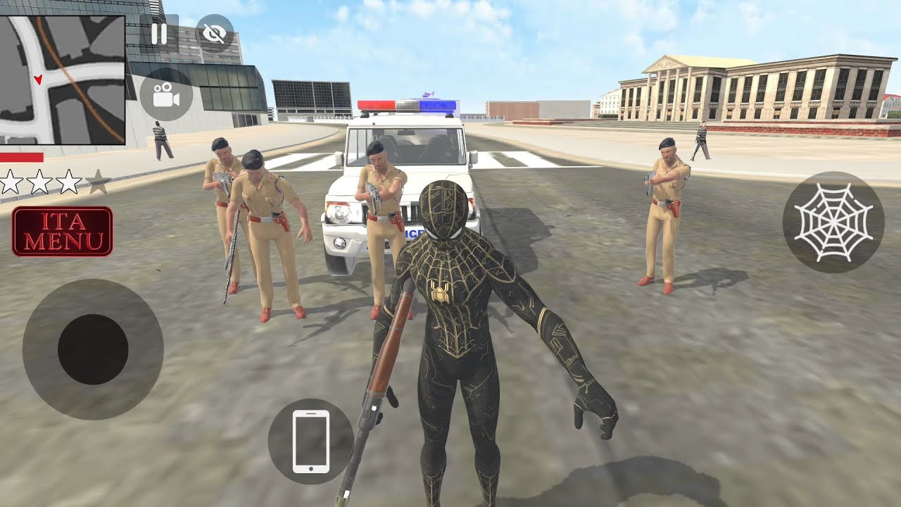 Spider man vs police 🚨 in Indian crime game 🤑