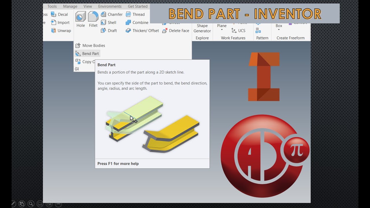 Bend Part   Herramienta de Inventor   Curso Basico