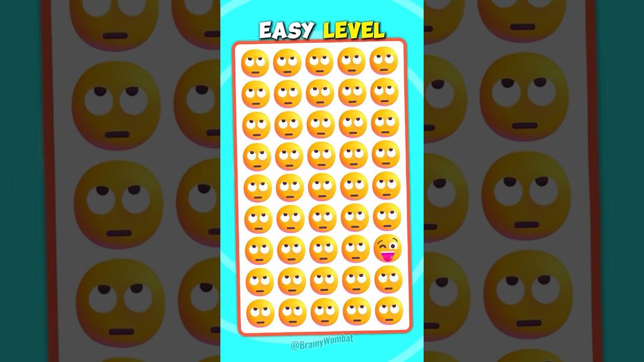 🔍🤯 🙄 Spot the Odd Face with Rolling Eyes Emoji! 🧐🧠🎉✨ #challenge #quiz