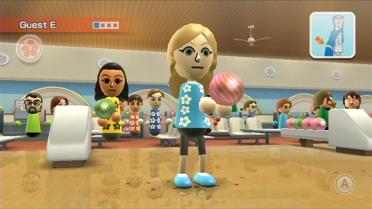 Wii Sports Resort: Bowling - 4 Players - Guest B vs Guest E vs Guest D vs Guest C