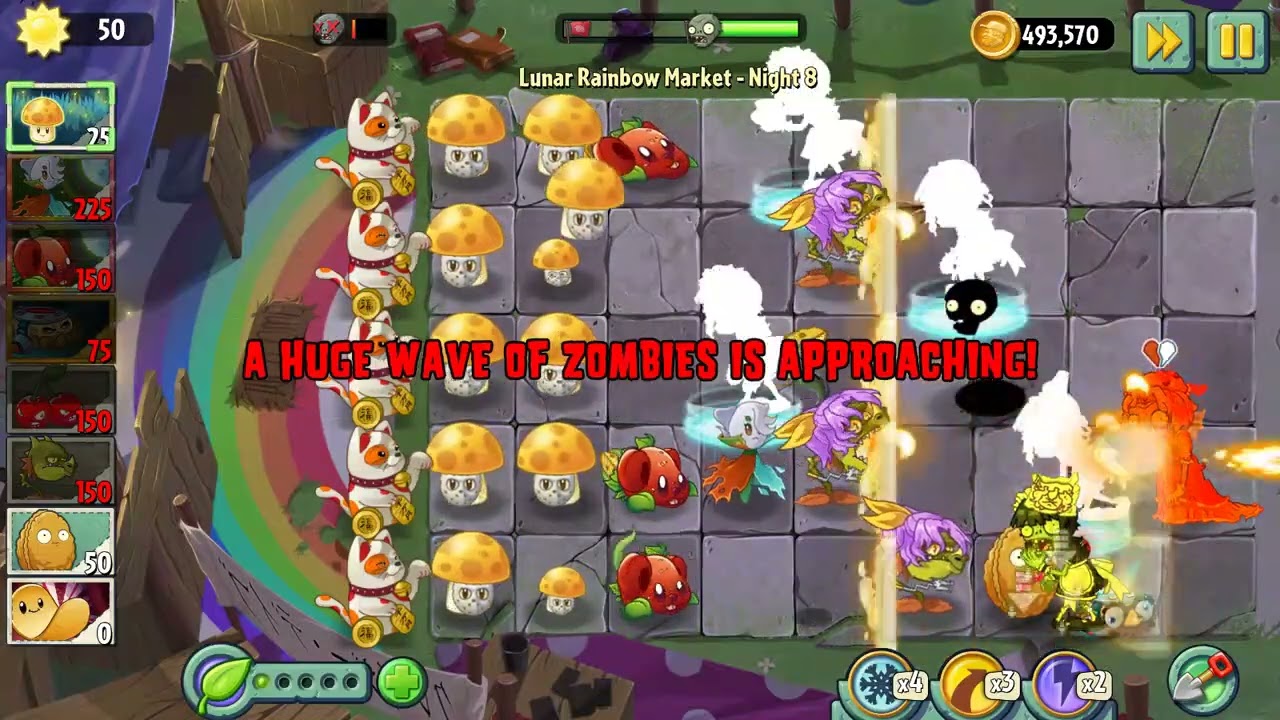 Pvz2 RFL: Lunar Rainbow Market night 8 (lose)
