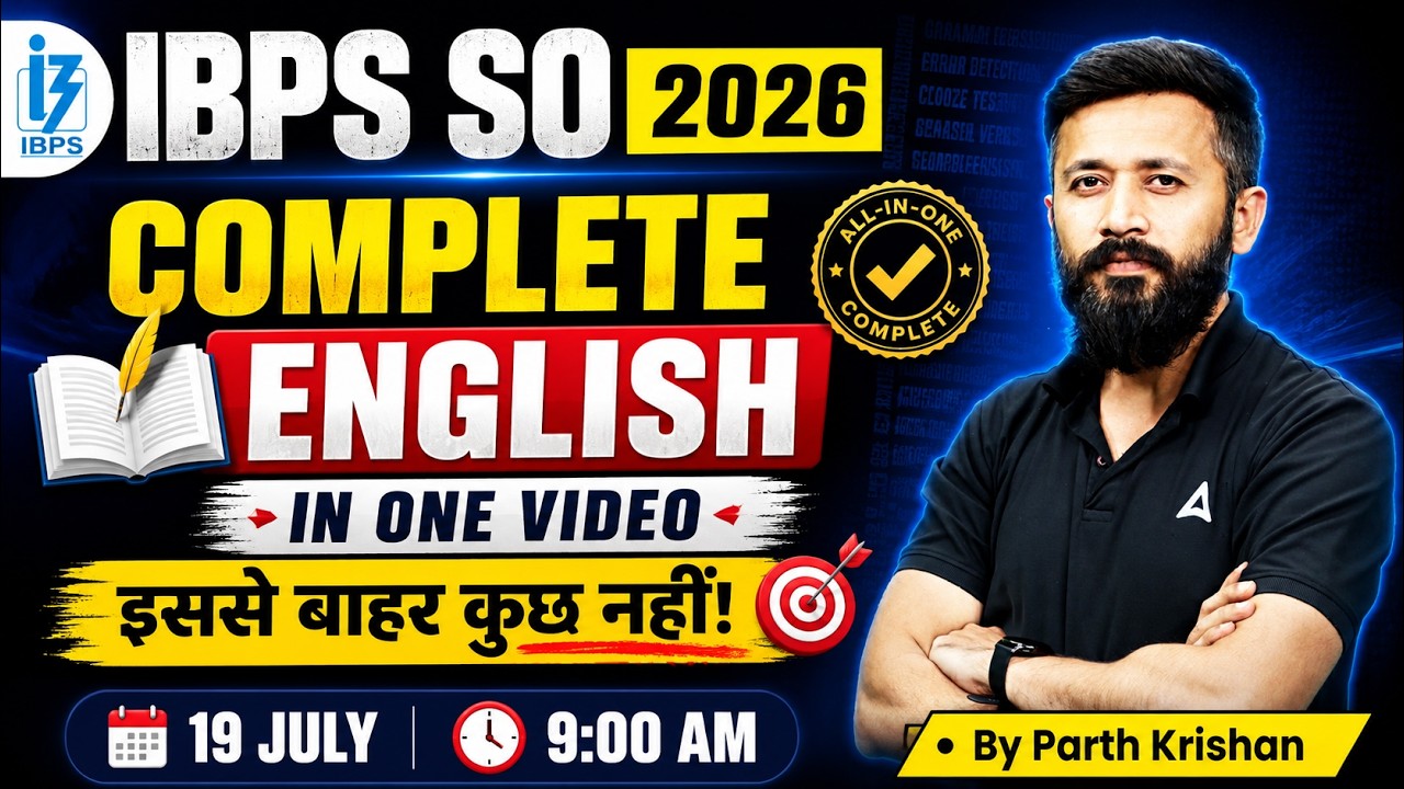 IBPS SO English 2026 | Complete English in One Video | IBPS SO English Marathon | By Parth Krishan