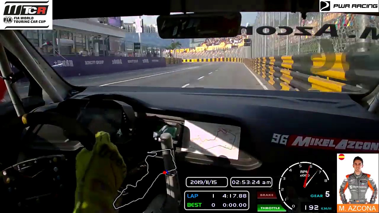 WTCR MACAO MIKEL AZCONA CUPRA - ALMOST CRASH