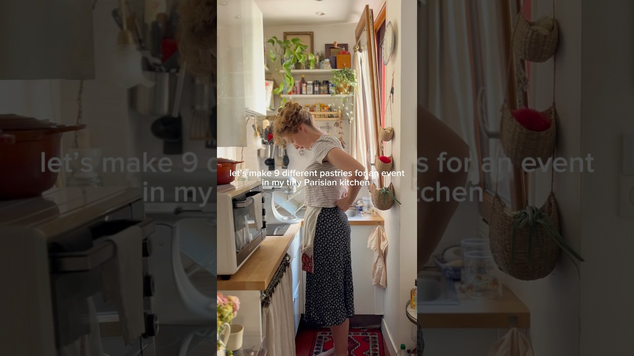 9 pastries in one tiny Parisian kitchen !🤯 #baking #chef #kitchen #paris #follow