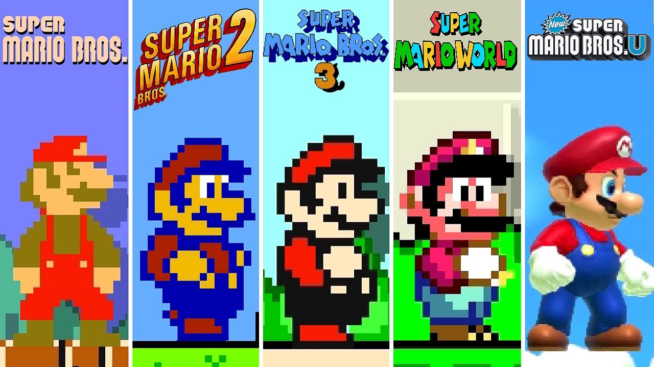 Evolution of 2D Super Mario Bros (1983-2020)