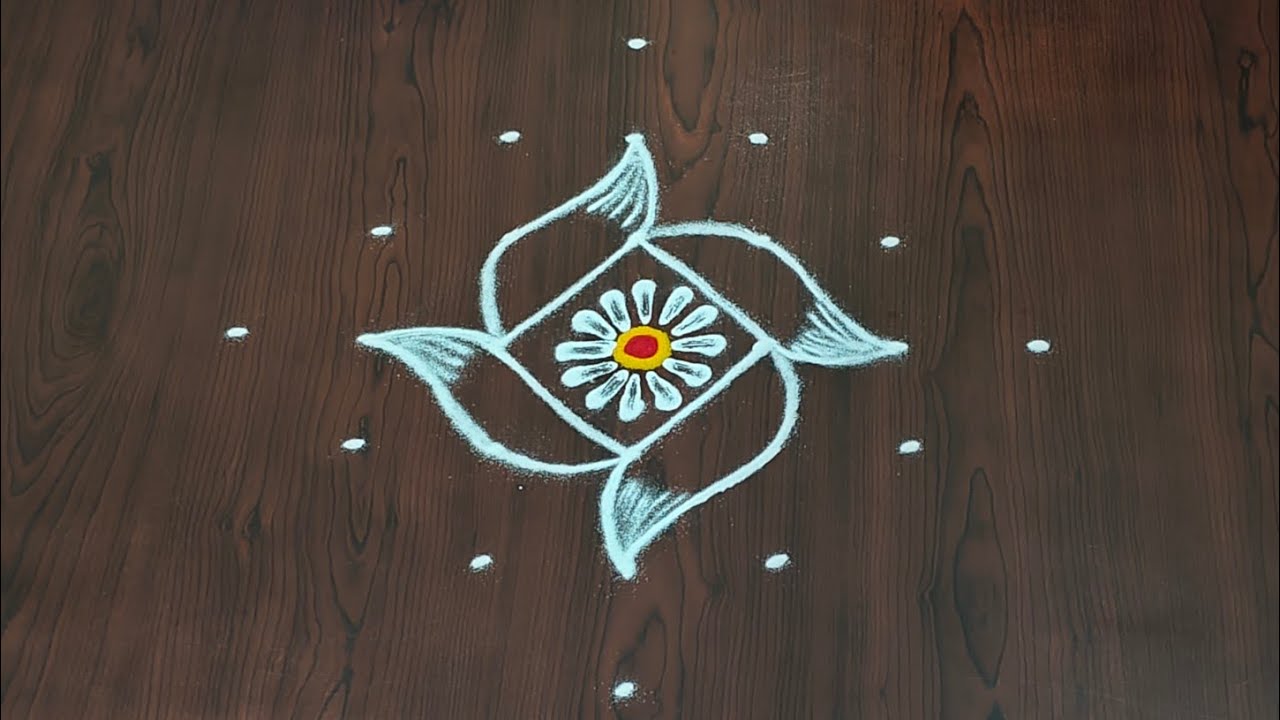 7&times;1dots easy rangoli|daily muggulu|thipkyanchi,festival rangoli|traditional rangoli#Rang kaa Rangoli