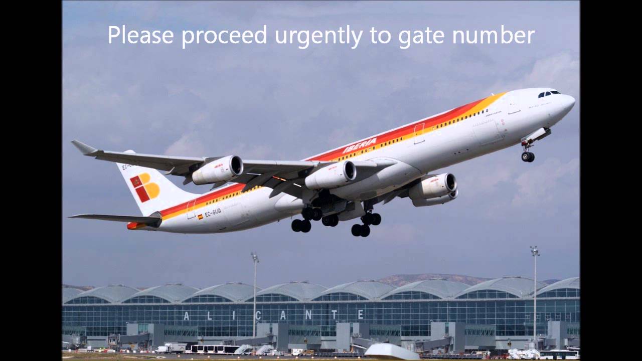 Alicante Airport announcements