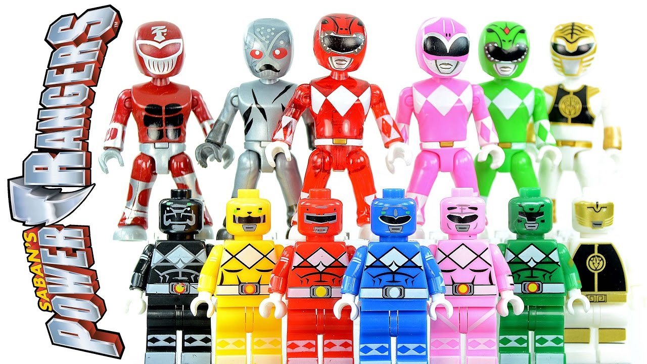Power Rangers Mighty Morphin Mega Construx Series 1 vs Unofficial LEGO Minifigures
