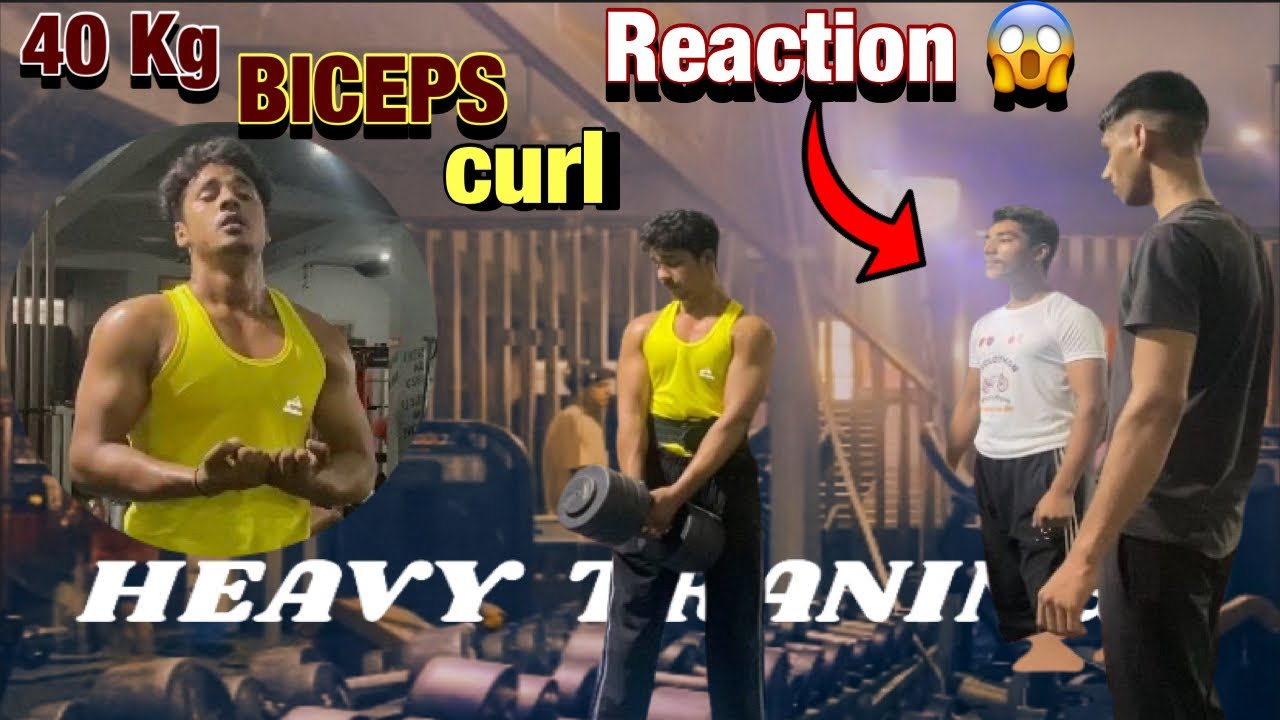 40 KG BICEPS CURL HEAVY TRAINING || Gym Mai Public Reaction || Beginner, not try ￼This Exercise￼