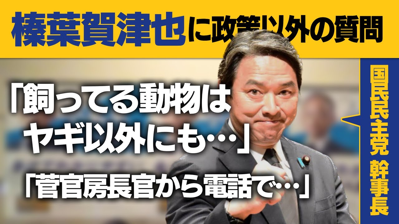 榛葉賀津也に聞きたい政策以外の質問【国民民主党】