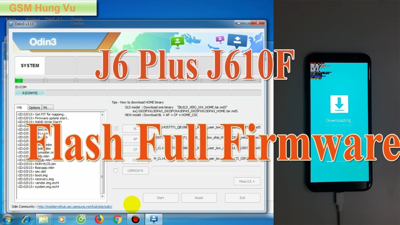 Flash Full Firmware J610F - Samsung J6 Plus by Odin 3.13.1.