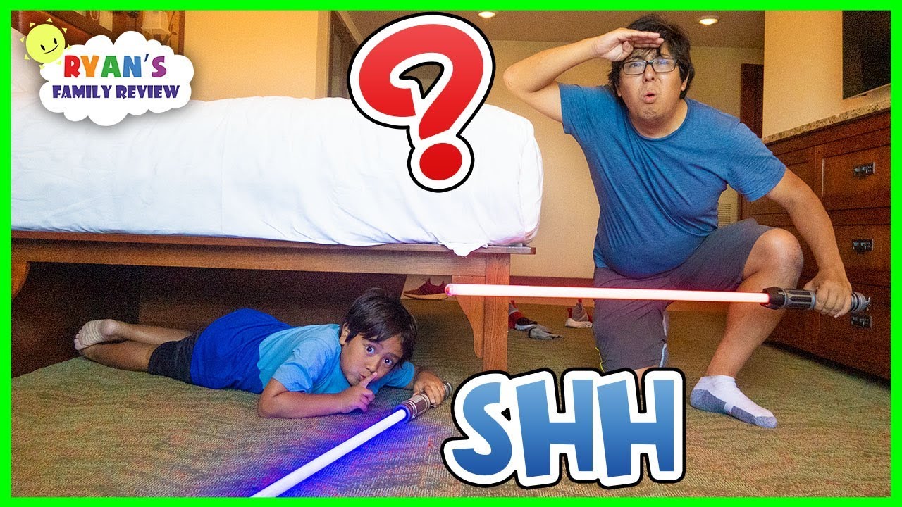 Ryan Hides from Daddy at DisneyLand Hotel!!!!