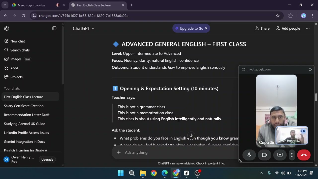 Advanced English Class | Sirajul