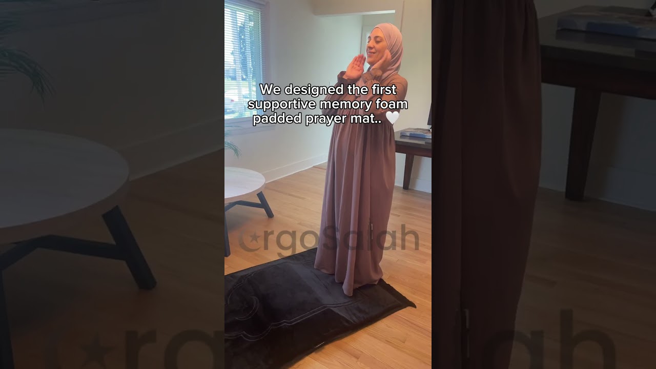 The first supportive memory foam padded prayer mat for Muslims🧕 Link in bio!