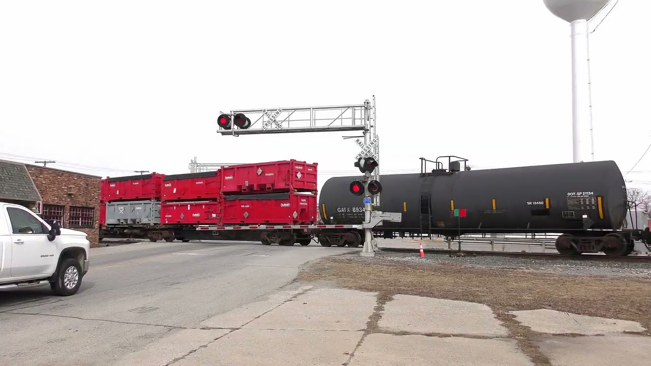 Scenes of CSX M642 with CSXT 3346 and CSXT 970 Northbound in Monon, Indiana