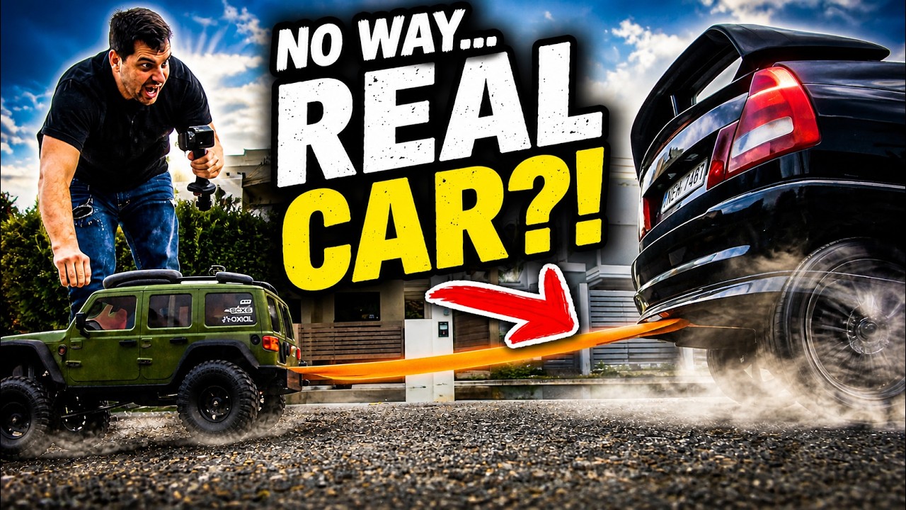Worlds Strongest  RC Car Tows Real Vehicles - Axial SCX6