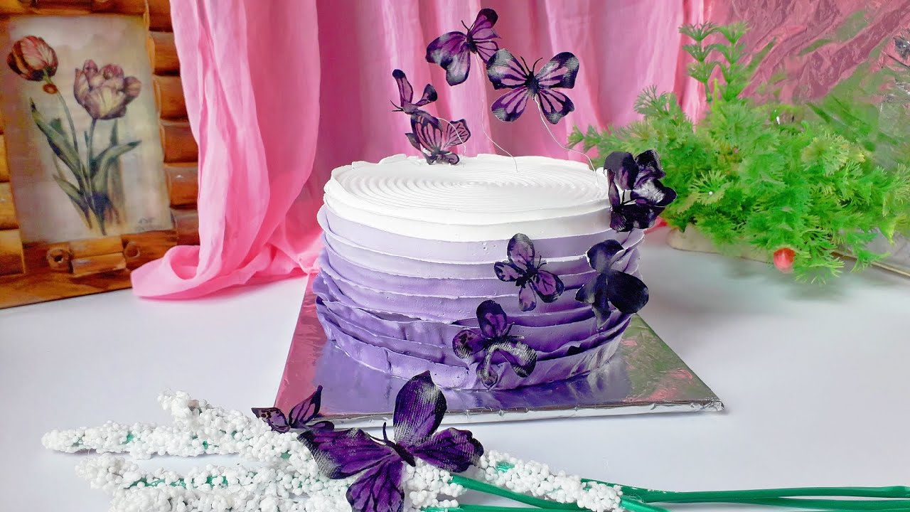 How to make Rice Paper Butterfly Cake |🇳🇵| black food color DIY