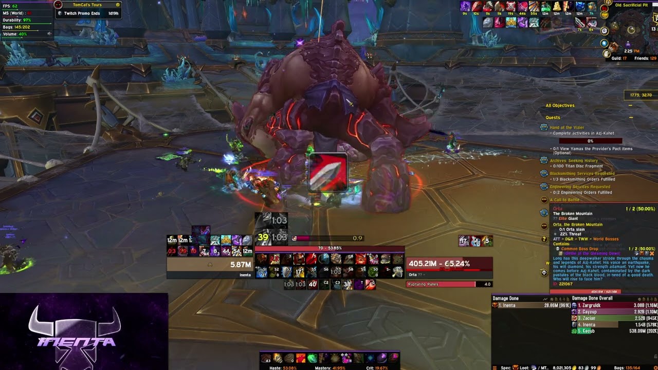 Orta, the Broken Mountain - Azj-kahet, World Boss The War Within - First Day Spawned