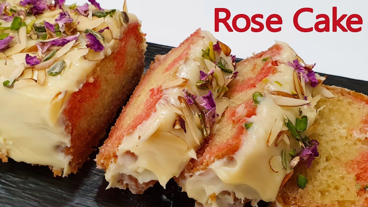 Rose Cake Recipe Without Oven  Easy Moist Eggless Cake  गुलाब केक रेसिपी  Manisha Bharani's Kitchen