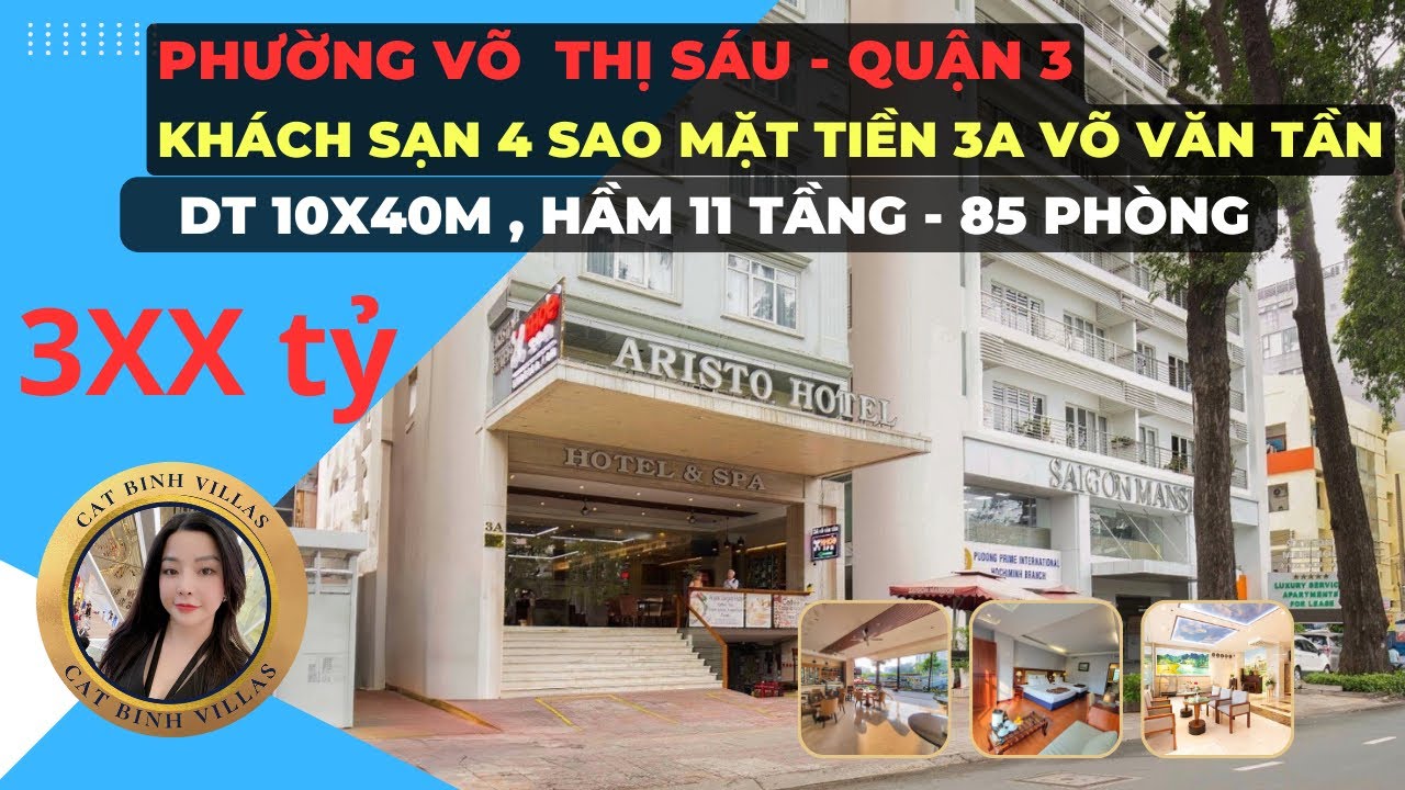 Khách sạn 4 sao mặt tiền 3A Võ Văn Tần , Phường Võ Thị Sáu Quận 3 | 0932733131