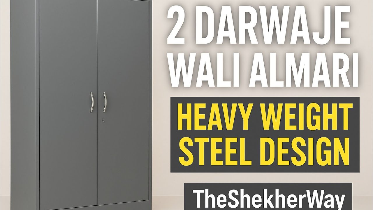 Mazboot Steel Almari Grey Shade Mein | Fancy Double Door Design
